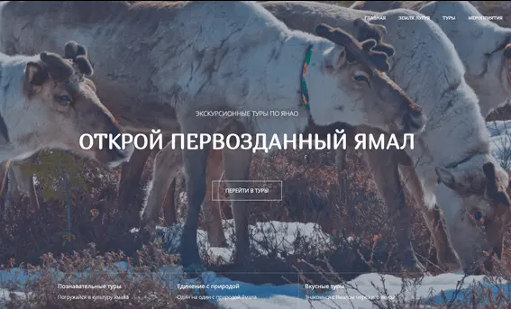 САЙТ ДЛЯ ТУРИСТИЧЕСКОЙ ОРГАНИЗАЦИИ 'ЛУГУЙ', ОРГАНИЗУЮЩЕЙ ТУРЫ НА ЯМАЛ 